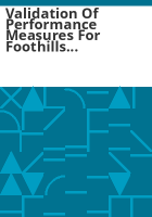 Validation_of_performance_measures_for_Foothills_Behavioral_Health_Partners__LLC
