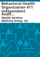 Behavioral_health_organization_411_independent_audit_report_for_Foothills_Behavioral_Health_Partners__LLC